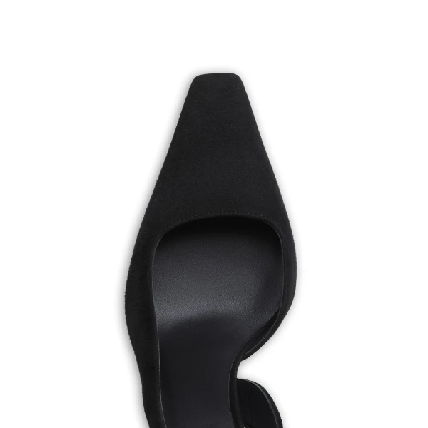 Alaia Wave Slingbacks in Suede, Black | Heels | Luxury Shoes 