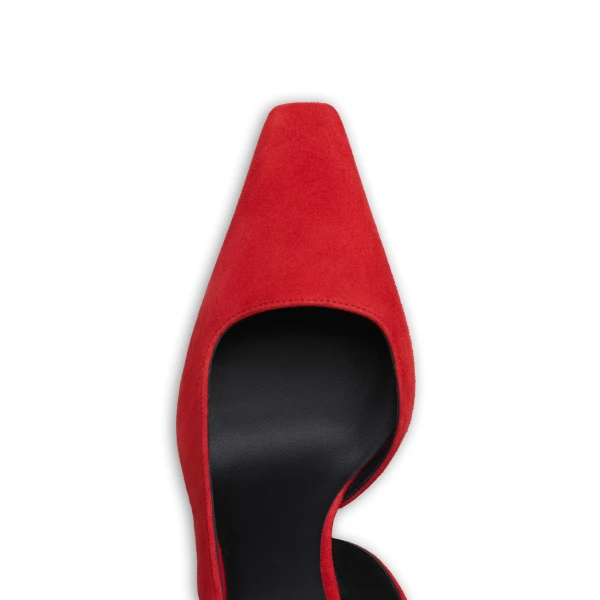 Alaia Wave Slingbacks in Suede, Burnt Orange | Heels | Luxury Shoes 