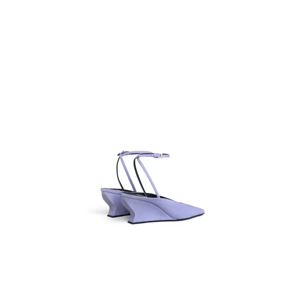 Alaia Wave Wedge Pumps in Suede, Lilac | Heels | Luxury Shoes 