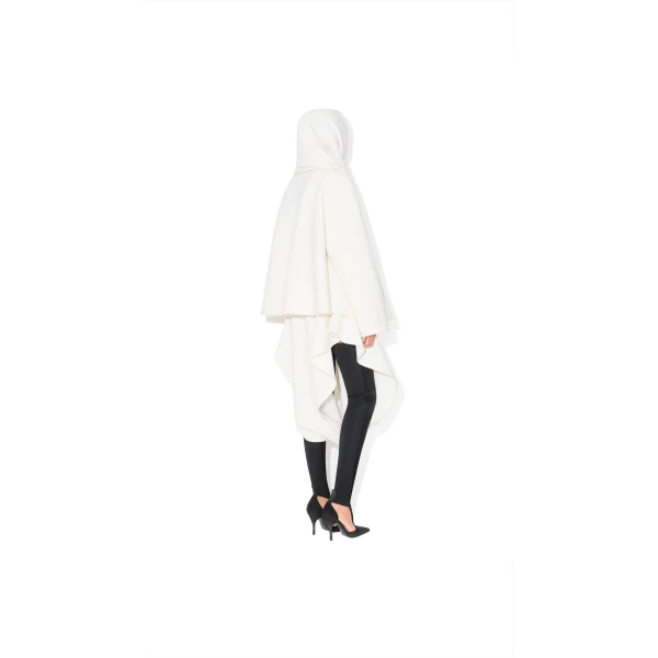 Alaia Wool Scarf Coat in Natural | Wool Coat | Luxury Shoes 