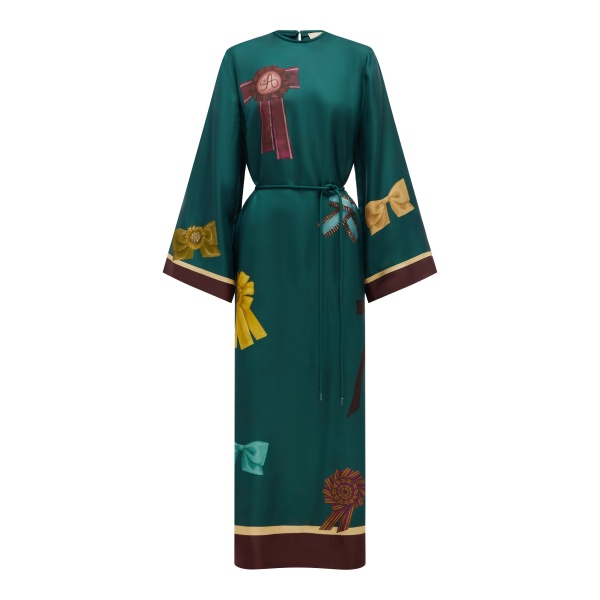 Alémais Rosette Silk Midi Dress
