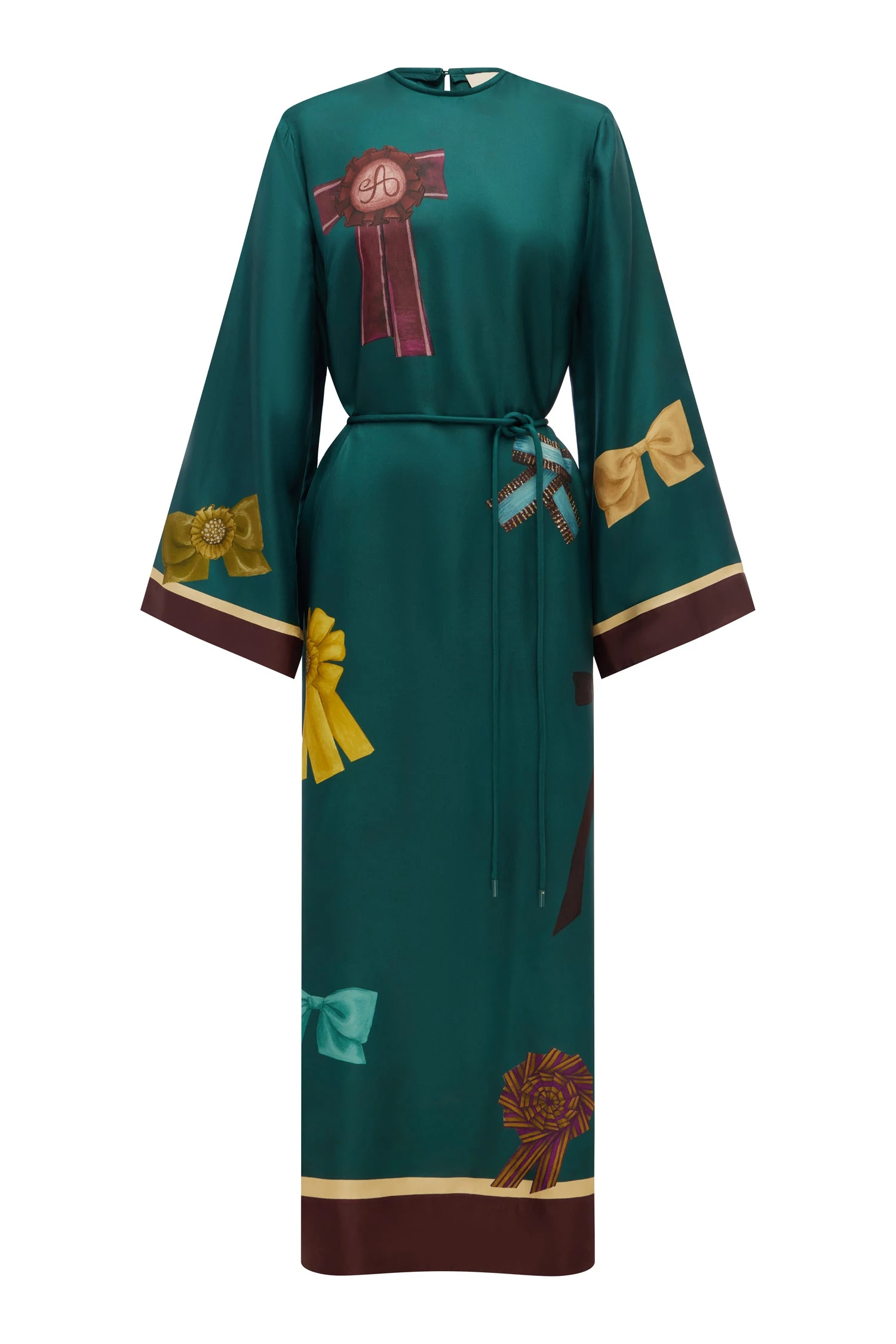 Rosette Silk Midi Dress by Alemais - Dresses Alémais Rosette Silk Midi Dress