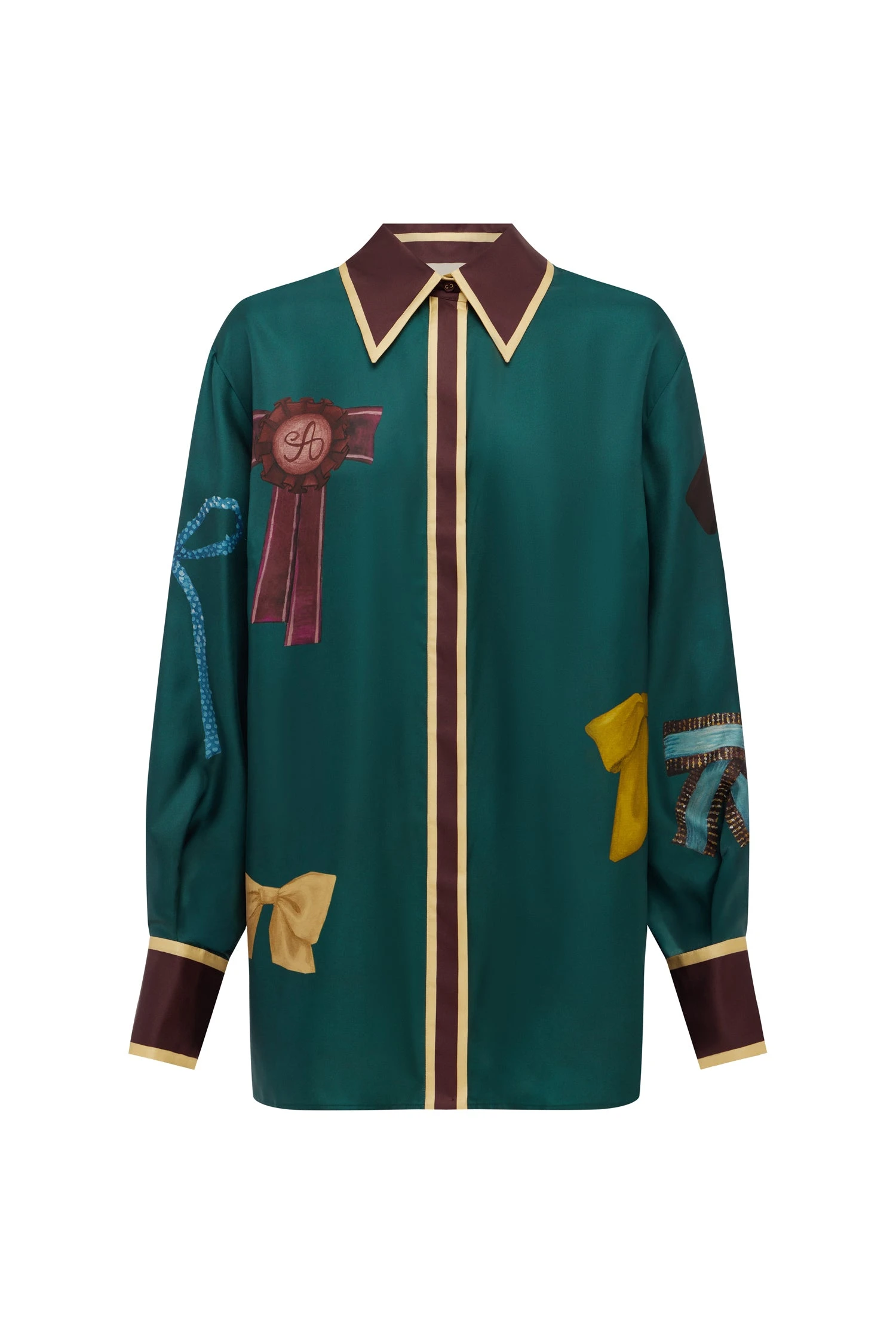 Rosette Silk Shirt by Alemais - Tops Alémais Rosette Silk Shirt