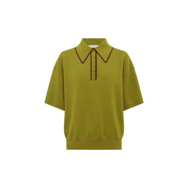 Alémais Valentina Olive Knit Polo