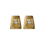 Alessandra Rich Metal and Crystal Earrings in Crystal and Gold