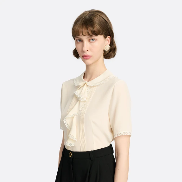 Alessandra Rich Multi-Pearl Earrings in Pearl, view 3
