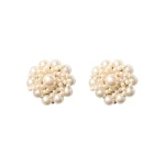 Alessandra Rich Multi-Pearl Earrings in Pearl