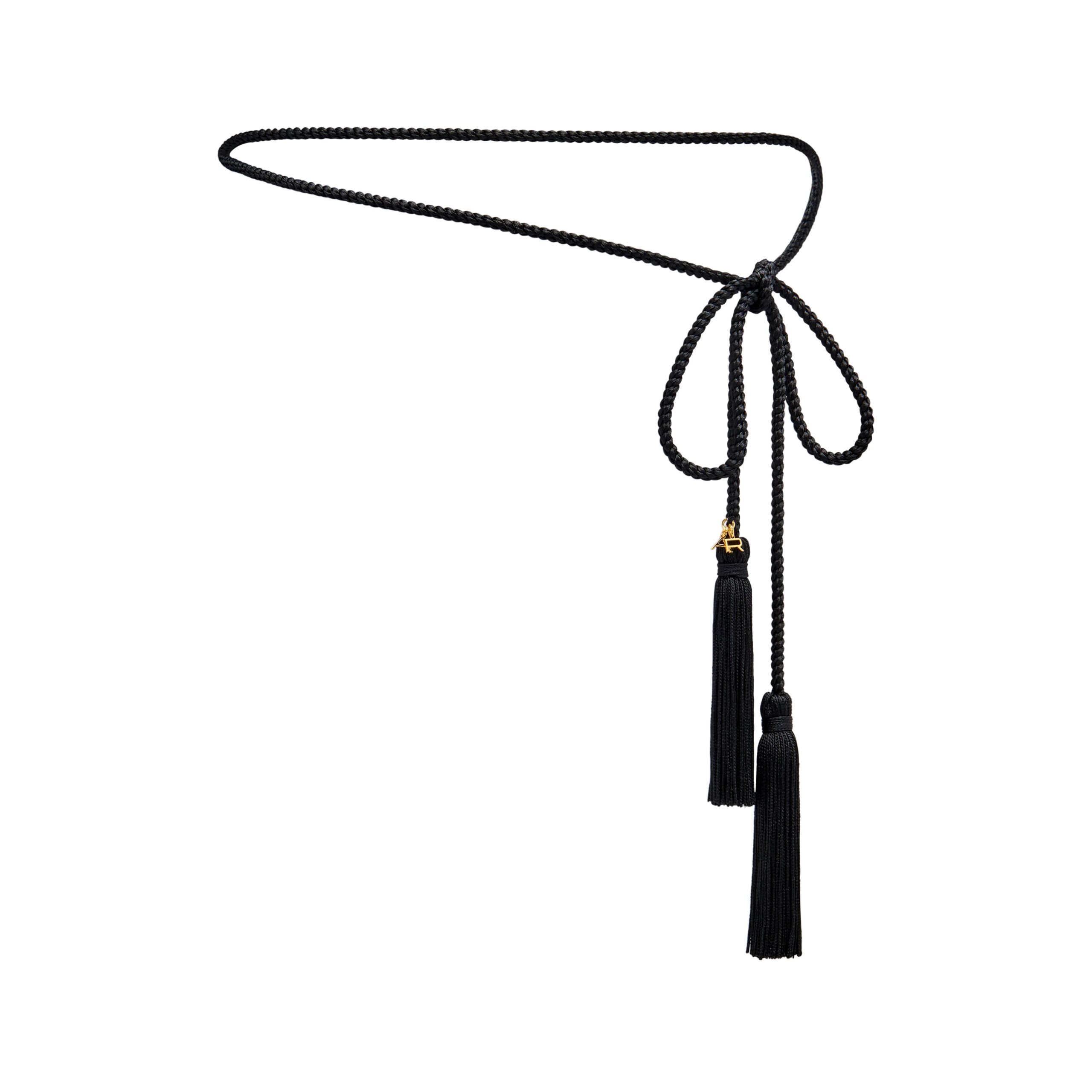 Alessandra Rich Torchon Belt with Tassels in Black Alessandra Rich Torchon Belt with Tassels in Black