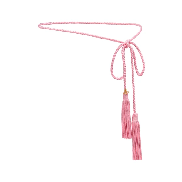 Alessandra Rich Torchon Belt with Tassels in Pink