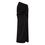 Alex Perry Drape Skirt in Stretch Mesh, Black | Maxi Skirts | Luxury Shoes 