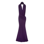 Alex Perry Halter Drape Gown in Dry Jersey, Violet | Evening Gowns | Luxury Shoes 