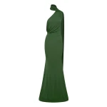 Alex Perry One Shoulder Scarf Gown in Dry Jersey, Forest Green | Evening Gowns | Luxury Shoes 
