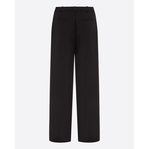 Alex Perry Pleated Trouser in Wool Suiting, Black