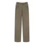 Alex Perry Pleated Trouser in Wool Suiting, Sage | Tailored pants | Luxury Shoes 
