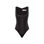 Alex Perry Scoop Singlet Bodysuit in Leather, Black | Bodysuit | Luxury Shoes 