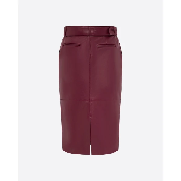 Alex Perry Skirt in Leather, Cherry