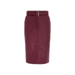 Alex Perry Skirt in Leather, Cherry | Leather Skirts | Luxury Shoes 