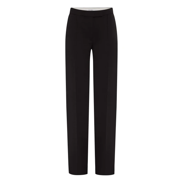 Straight Trouser in Wool Suiting, Black