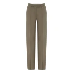 Alex Perry Straight Trouser in Wool Suiting, Sage | Tailored pants | Luxury Shoes 