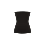 Alex Perry Strapless Longline Corset Top in Wool Suiting, Black | Sleeveless | Luxury Shoes 