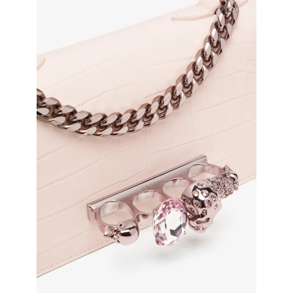 Pink Alexander McQueen Jewelled Mini Bag, view 6 | Mini Bags