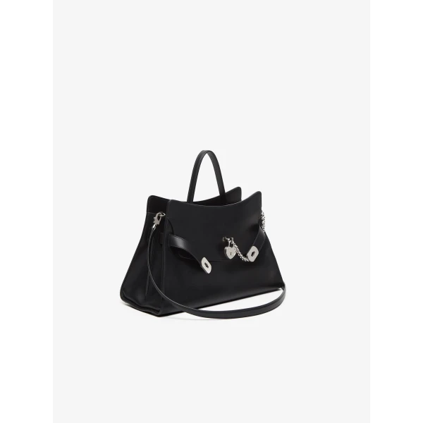 Black Alexander McQueen Locke Bag, view 5 | Totes & Top-Handle Bags
