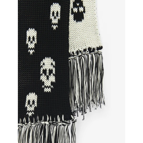 Multicolour Alexander McQueen Skull Knit Scarf, view 3 | Scarves