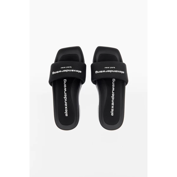 Alexander Wang 85mm Platform Slide in Black | Flip Flops & Slides | Luxury Shoes 