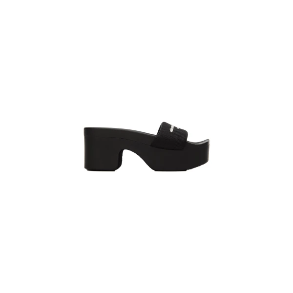 Alexander Wang 85mm Platform Slide in Black | Luxury Shoes 