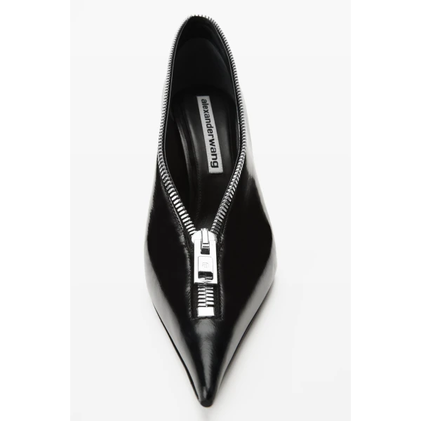 Alexander Wang Akila 105mm Zip-Up Pump in Black | Heels | Luxury Shoes 