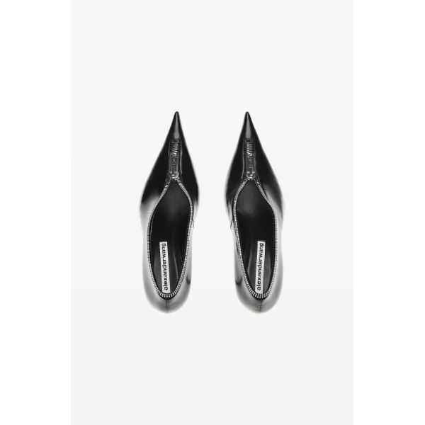 Alexander Wang Akila 105mm Zip-Up Pump in Black | Heels | Luxury Shoes 