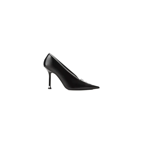 Alexander Wang Akila 105mm Zip-Up Pump in Black | Luxury Shoes 