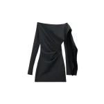 Alexander Wang Asymmetric Drape Mini Dress in Charcoal | Luxury Shoes 