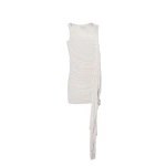 Alexander Wang Asymmetric Ruched Mini Dress in Star White | Luxury Shoes 