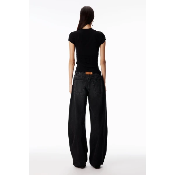 Alexander Wang Balloon Crystal Hotfix Drawcord Jogger in Grey Aged | Sweatpants | Luxury Shoes 