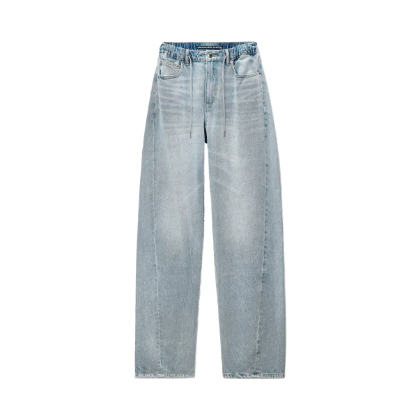 Alexander Wang Balloon Crystal Hotfix Drawcord Jogger in Light Bleach | Luxury Shoes 