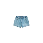 Alexander Wang Balloon Logo-Embossed Denim Marathon Short in Vintage Light Indigo | Luxury Shoes 