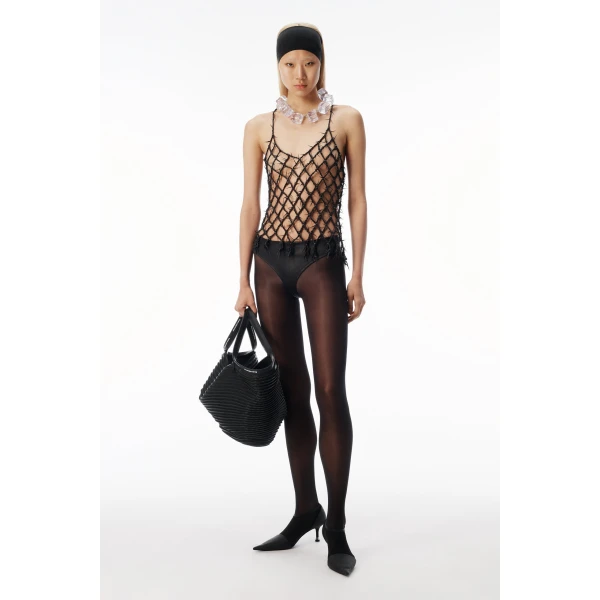 Alexander Wang Barbed Leather Tank in Black | Sleeveless | Luxury Shoes 