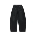 Alexander Wang Blow Up Crystal Hotfix Cursive Logo Pocket Jean in Grey Aged | Luxury Shoes 