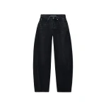 Alexander Wang Blow Up Crystal Hotfix Logo Pocket Jean in Grey Aged | Luxury Shoes 