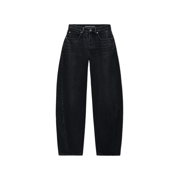 Blow Up Crystal Hotfix Logo Pocket Jean in Grey Aged