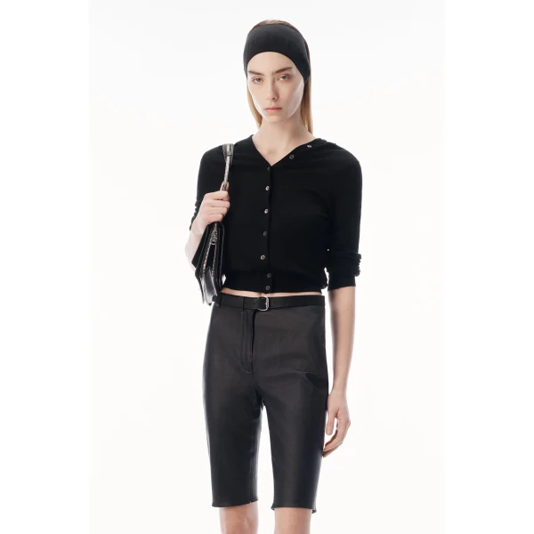Alexander Wang Button-Front Cardigan in Black | Cardigan | Luxury Shoes 
