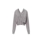 Alexander Wang Button-Front Cardigan in Heather Grey | Luxury Shoes 