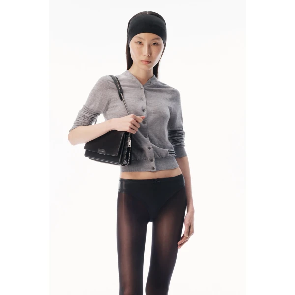 Alexander Wang Button-Front Cardigan in Heather Grey | Cardigan | Luxury Shoes 