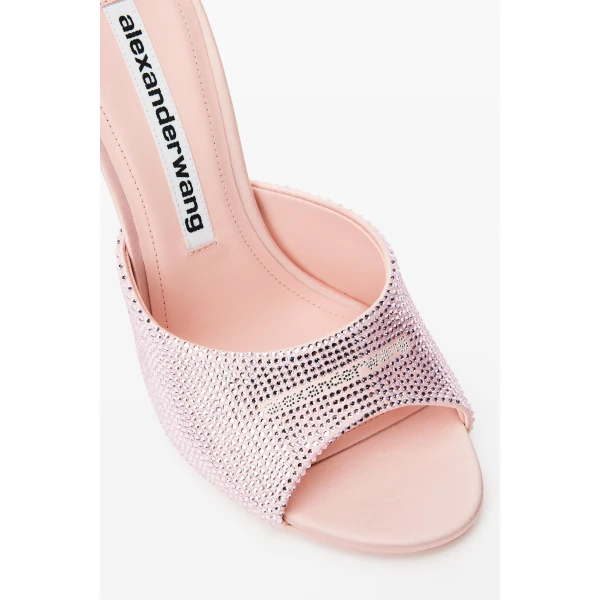Alexander Wang Cher 105mm Crystal Hotfix Mule in Light Pink | Mules | Luxury Shoes 