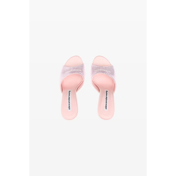 Alexander Wang Cher 105mm Crystal Hotfix Mule in Light Pink | Mules | Luxury Shoes 