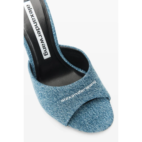 Alexander Wang Cher 105mm Denim Mule in Vintage Medium Indigo | Mules | Luxury Shoes 
