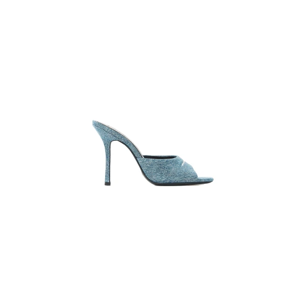 Alexander Wang Cher 105mm Denim Mule in Vintage Medium Indigo | Luxury Shoes 