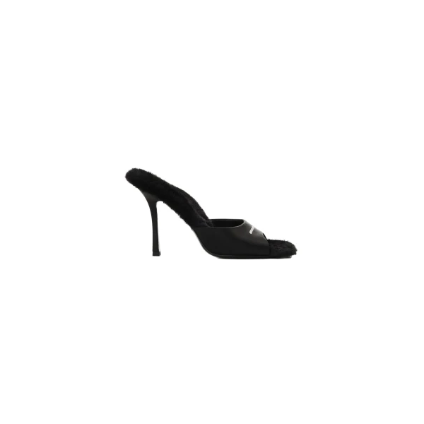 Alexander Wang Cher 105mm Faux Fur Mule in Black | Luxury Shoes 
