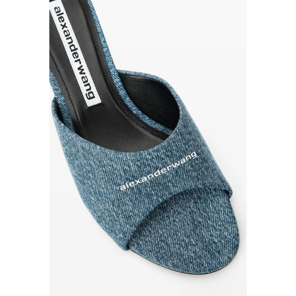 Alexander Wang Cher 35mm Kitten Mule in Blue | Mules | Luxury Shoes 